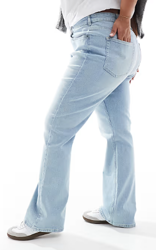 Asos - ONLY Curve wide leg jeans in light blue