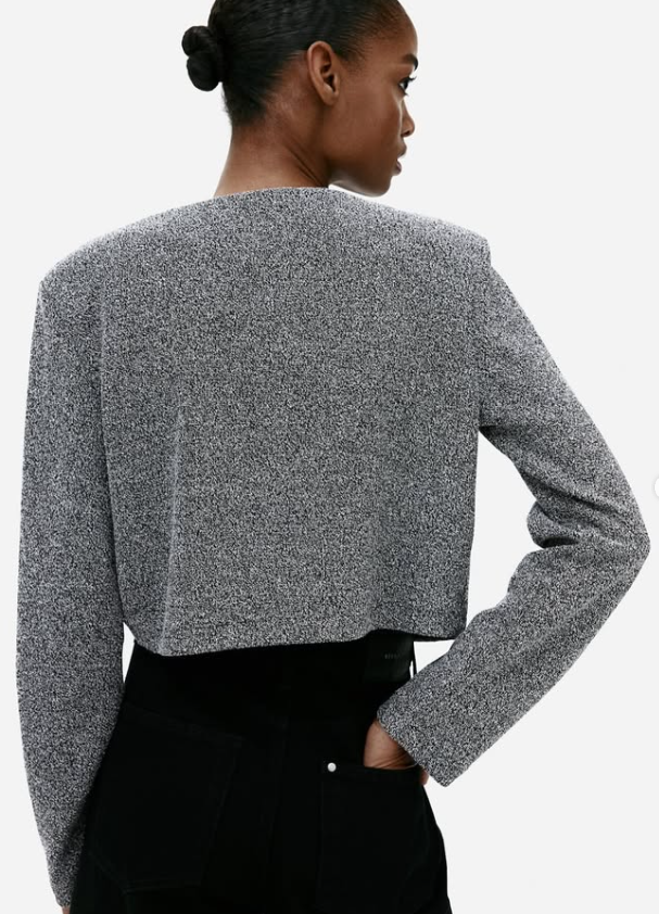 H&M - SHOULDER-PAD CARDIGAN- Hrey