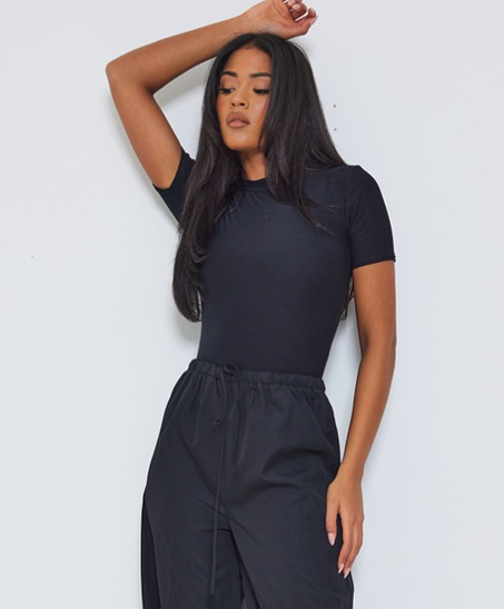 Tall Black Soft Touch Short Sleeve Bodysuit