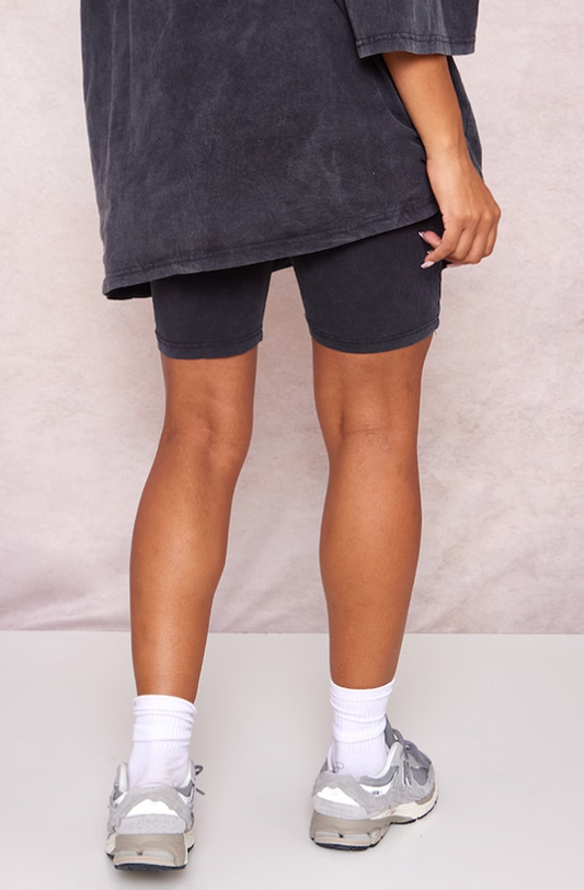 Maternity Charcoal Acid Wash Cycle Shorts