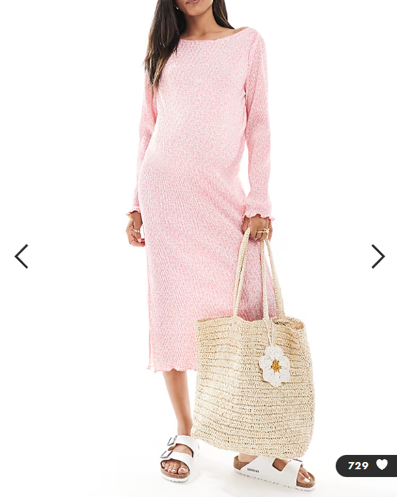 Mamalicious Maternity plisse midi dress in pink ditsy floral