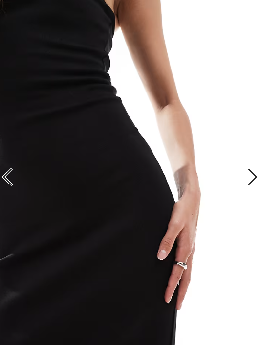 Brave Soul cotton jersey bandeau midi dress in black