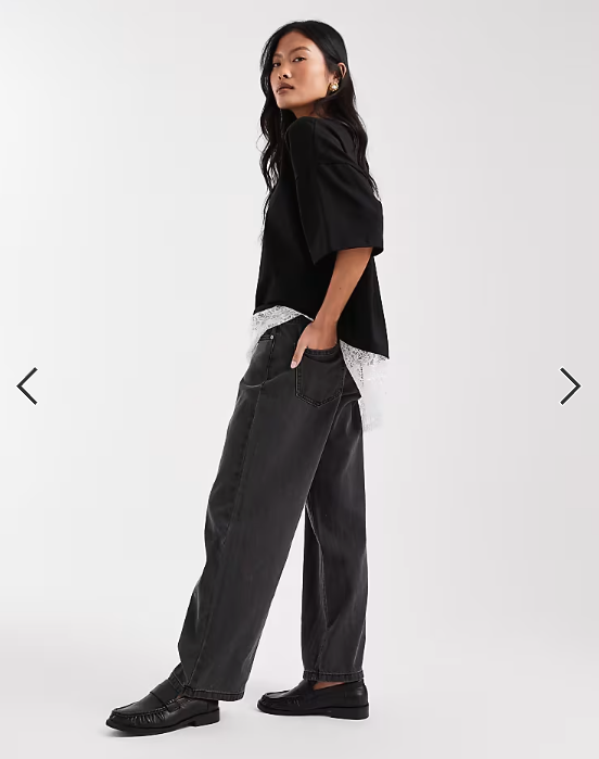 Vero Moda Petite Kirsa mid rise straight leg jeans in medium grey wash