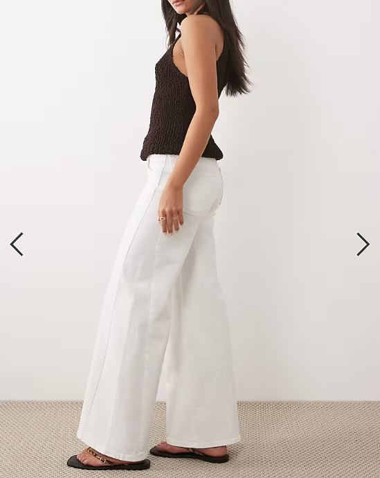 Mango - teen wide leg jeans in white