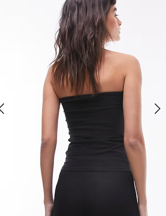 Topshop longline bandeau in black