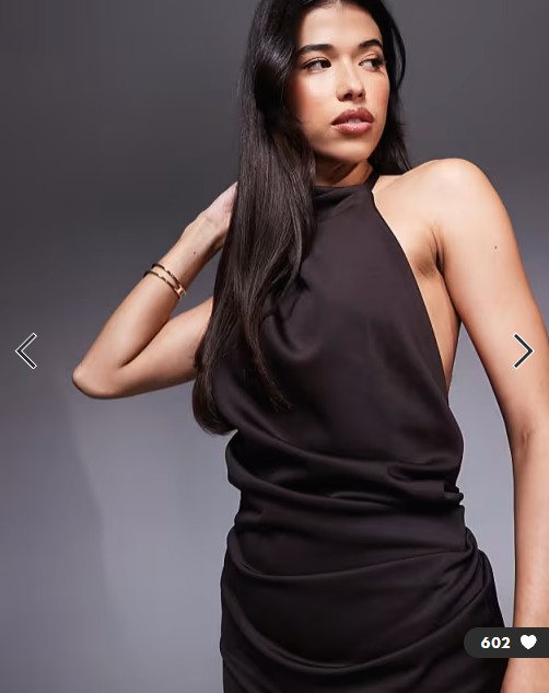 Asos - one shoulder midi dress in chocolate scuba