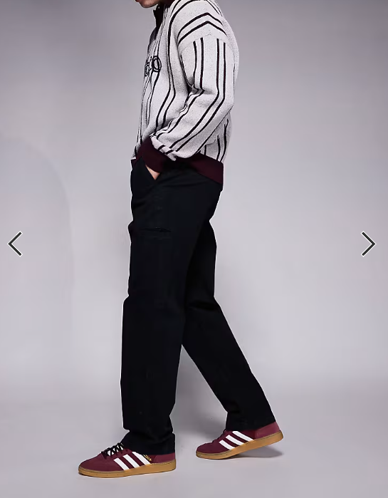 River Island loose fit pull on trousers in black