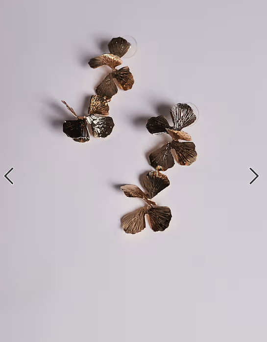 Aldo - camia flower drop stamement earrings gold
