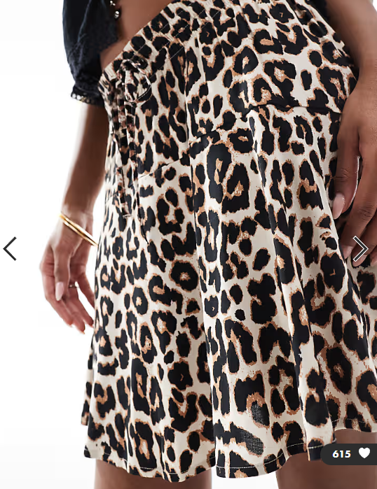 ONLY elasticated waist skort in leo print