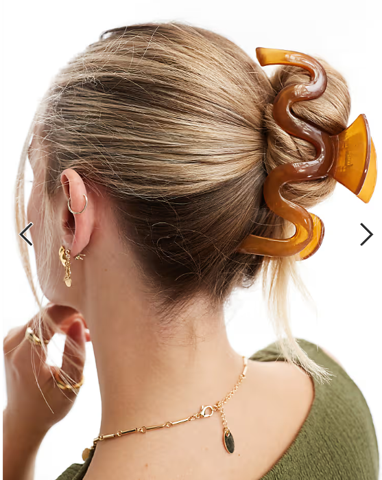 Pieces XL squiggle hair claw clip in dark brown