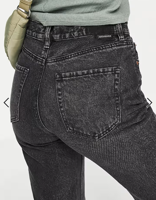 Stradivarius straight leg jean in washed black