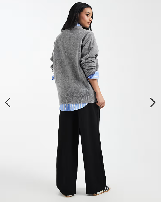 Mamalicious Maternity over the bump wide leg jersey trousers in black