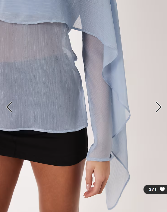ASOS DESIGN chiffon scarf detail sheer blouse in blue