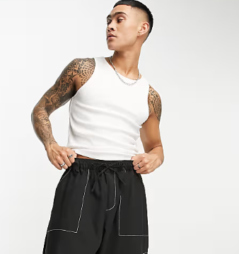 Asos - COLLUSION ribbed vest in white
