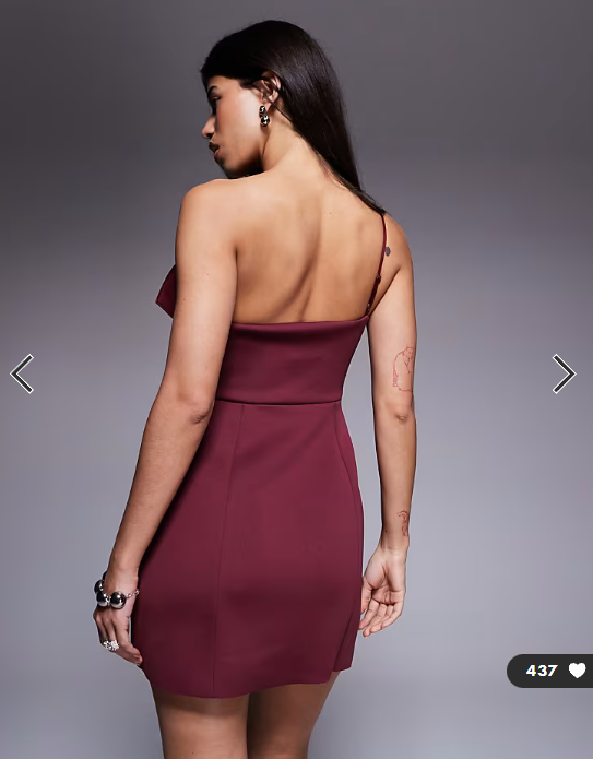ASOS DESIGN slouch neckline cinched waist mini dress in scuba-style fabric in plum