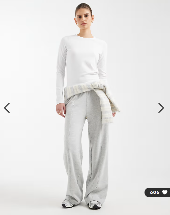 ASOS DESIGN cotton long sleeve round neck top in white