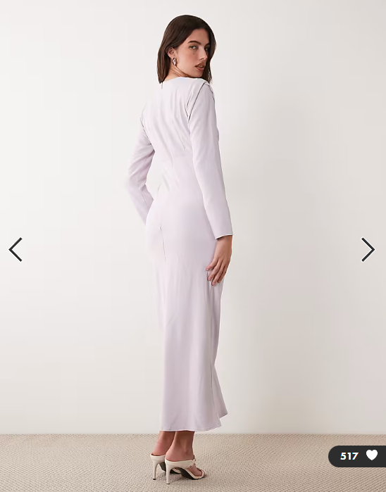 ASOS DESIGN bias bust detail maxi dress in lilac