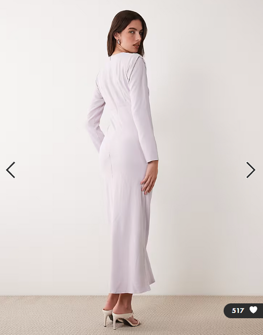 ASOS DESIGN bias bust detail maxi dress in lilac