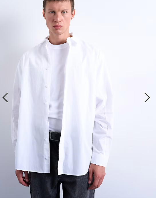 Topman oversized fit formal shirt in white