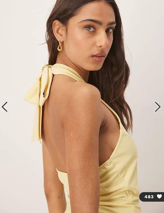 ASOS DESIGN halter mini rara skirt in yellow