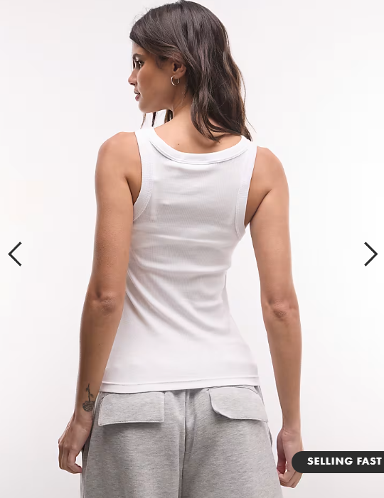 Weekday rib fitted tank top in white