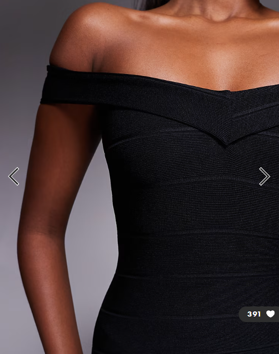Kaiia exclusive bardot bandage side split maxi dress in black