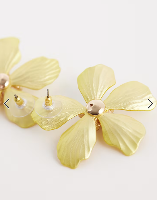 ALDO cammelia flower earrings in yellow
