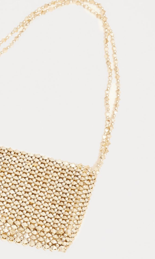Gold Beaded Shoulder Bag
