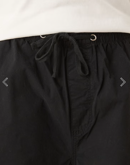 ASOS DESIGN poplin parachute trouser in black