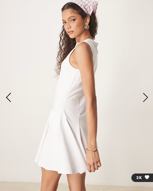 ASOS Design cotton sleeveless mini sundress in white