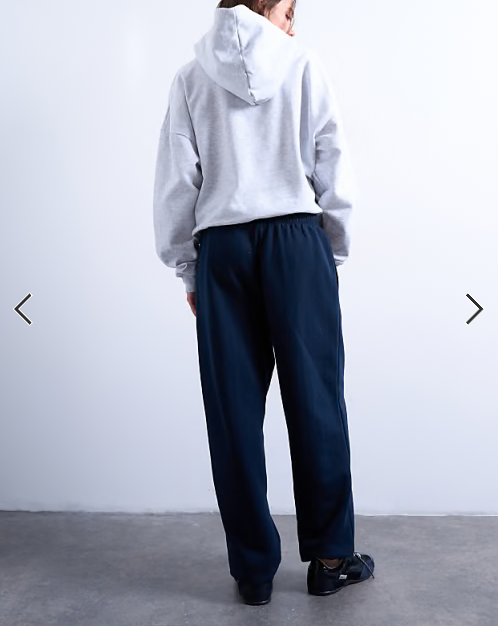 Topshop pintuck cuffed jogger in dark navy