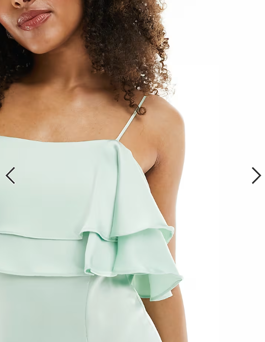 Vila Bridesmaid frill top cami maxi dress in mint green