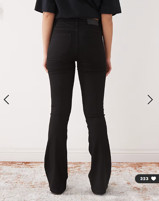 Noisy May Sallie high rise slim flare jeans in black