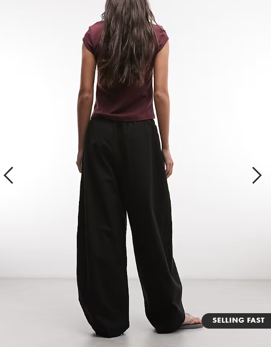 Weekday barrel parachute trousers in black