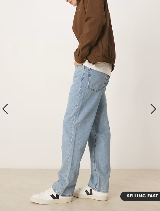 ASOS DESIGN straight leg jeans in light wash blue