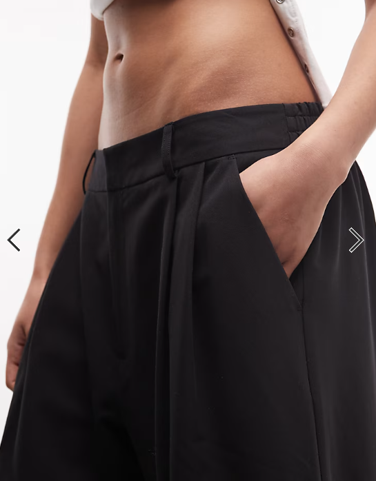 COLLUSION Unisex tailored jort in black