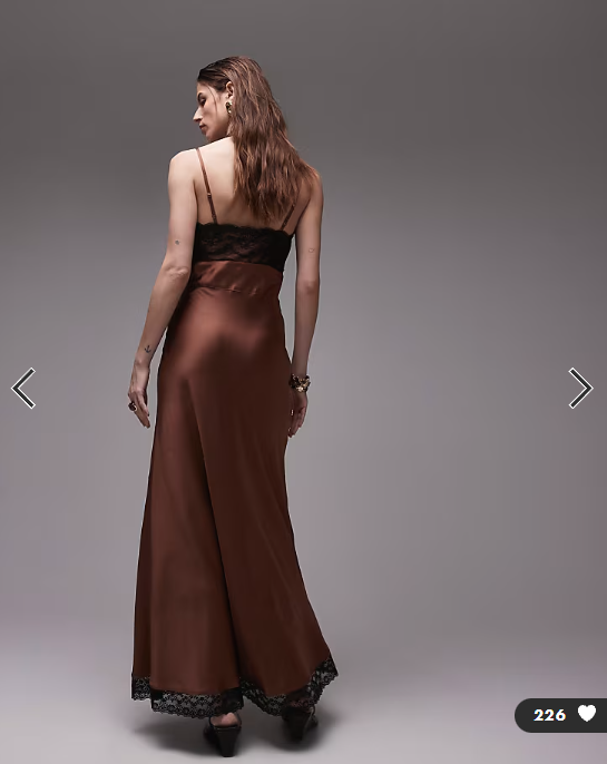 Topshop - lace bust vintage slip in chocolate