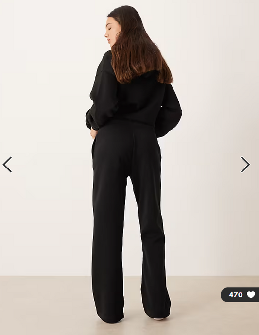 Gina Tricot co-ord loose fit straight leg joggers in black
