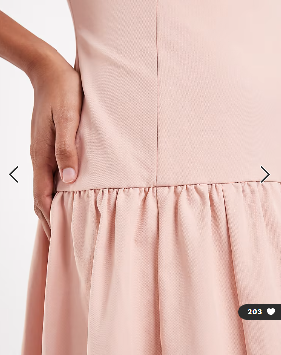 Pretty Lavish square neck dropped waist maxi dress in blush