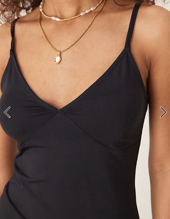 ASOS DESIGN polyamide bust cup cami top in black