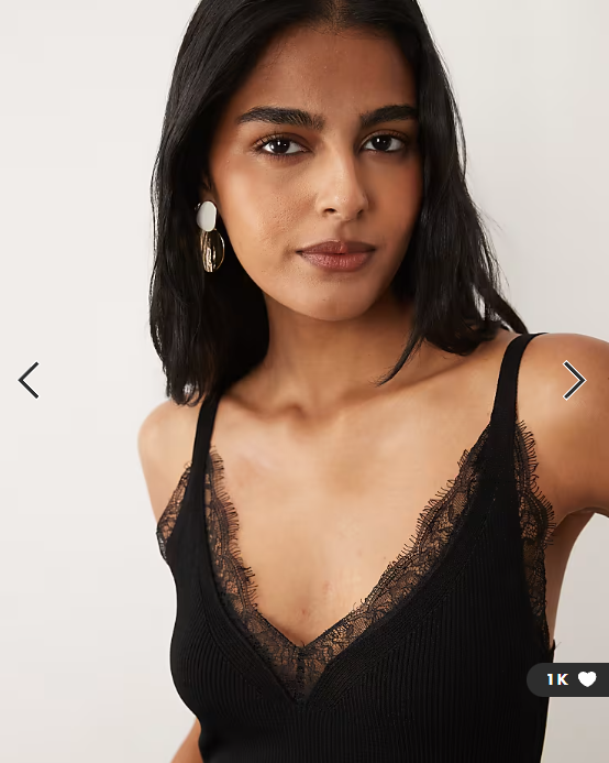 Mango asymmetric hem midi dress with lace trim in black