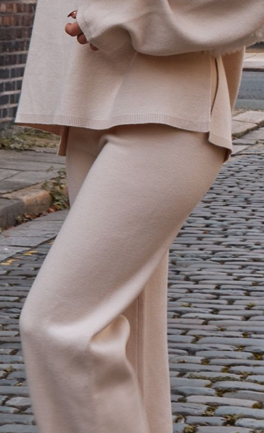 Plt - Oatmeal Knit Straight Leg Trousers