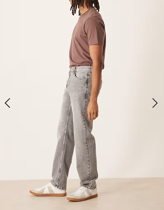 ASOS DESIGN straight leg jeans in heavy grey wash