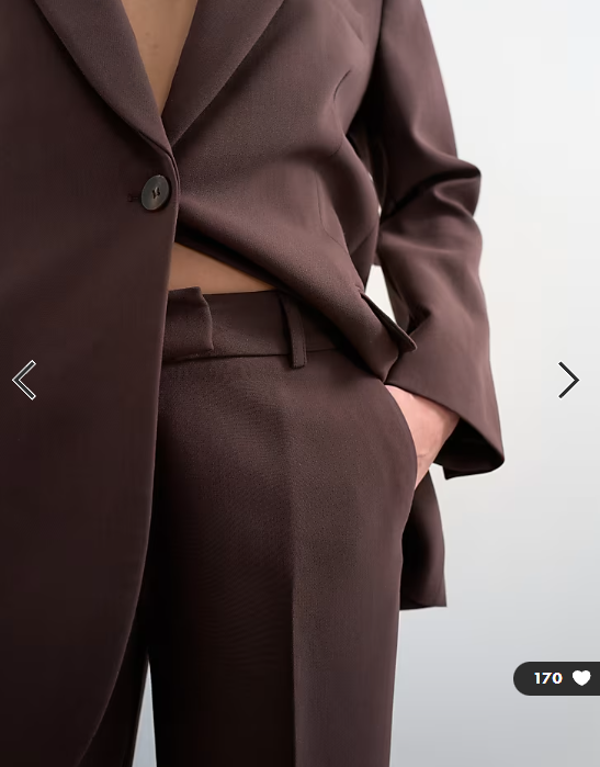 Topshop co ord mid rise clean straight trouser in chocolate