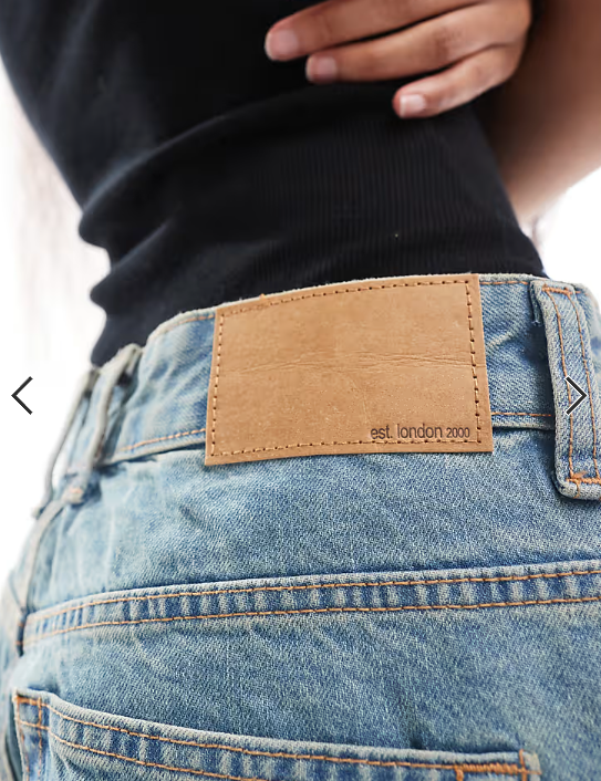 ASOS DESIGN Petite low rise baggy jeans in pale vintage blue