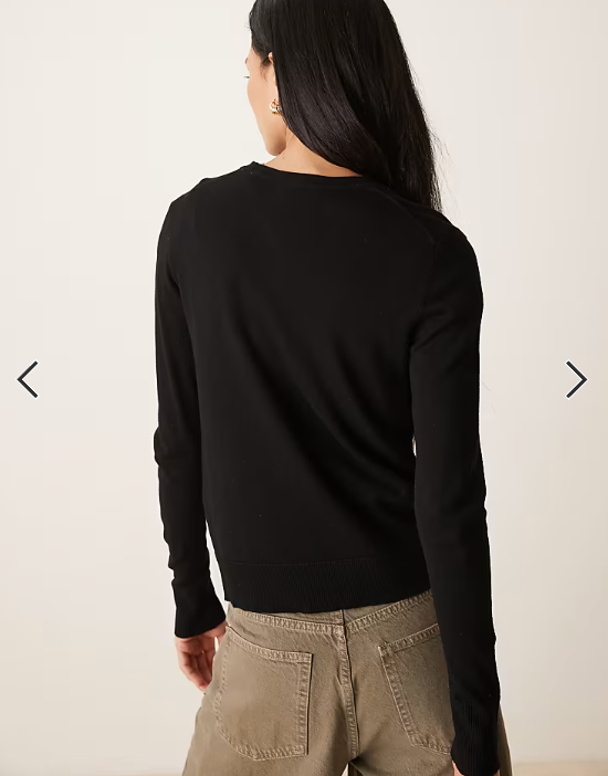 JJXX crew neck knit jumper in black