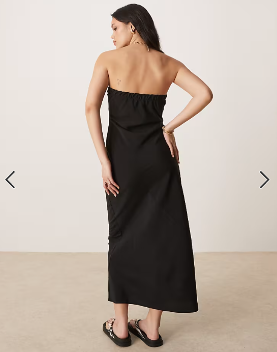 ASOS DESIGN bandeau maxi dress in black