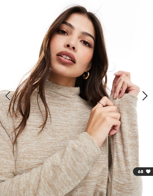 Vero Moda high neck knitted mini dress with tie waist in beige melange
