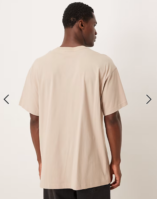adidas Originals essential oversized t-shirt in stone.