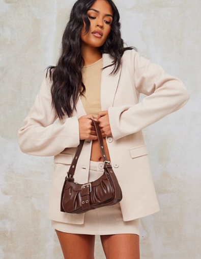 Tall Stone Brushed Wool Look Oversized Blazer